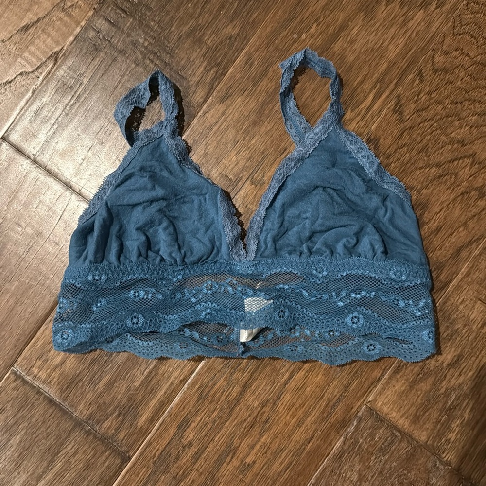 Blue Soft Bra with lace (M)